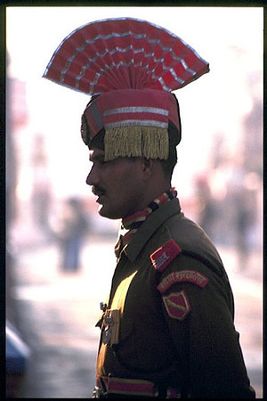 Indian Border guard at Waga border-crossing with Pakistan
