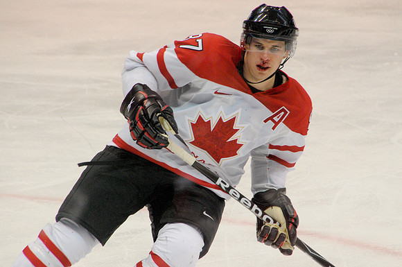 Sidney after getting clipped by a high stick