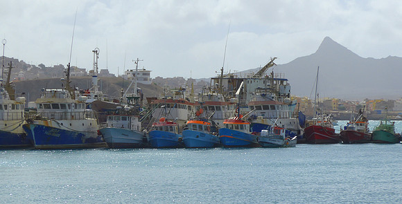 Commercial fishing boats in the port