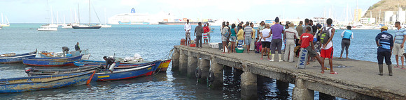 Buyers looking for fish for the market