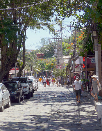 Cobblestone main road
