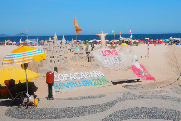 Sand sculpture at Copacabana