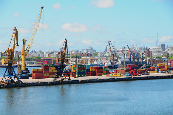 Port of Montevideo and old town