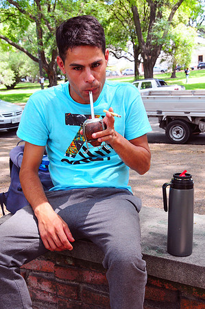 Uruguayan enjoying his mate