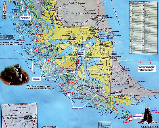 Map of Southern tip of S. America