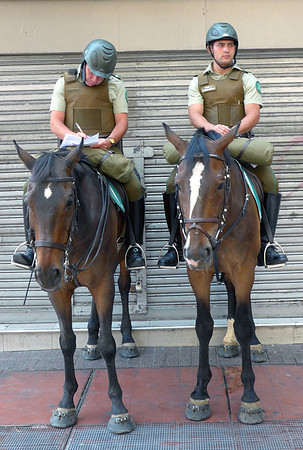 Mounted police in Santiago