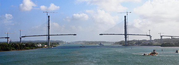 Last view of Panama Canal from Atlantic side