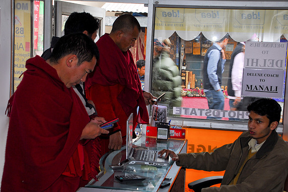 Monks adding more air-time to their cellphones!