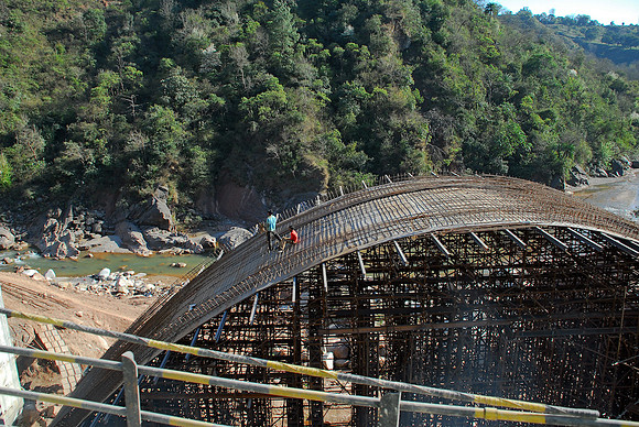 Construction of new bridge/overpass in mountains north of Punjab