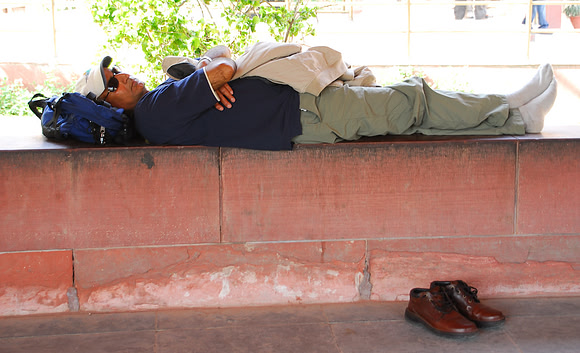 Taking a nap in Amritsar