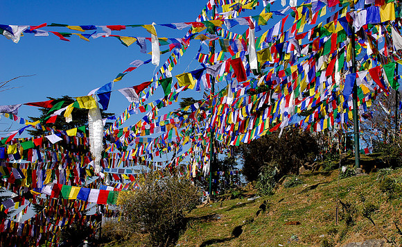 Lots of prayer flags everywhere