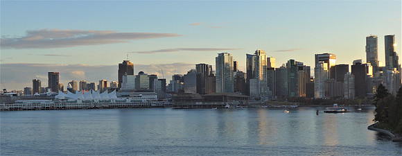 Downtown Vancouver, looking towards float-plane terminal and Canada Place