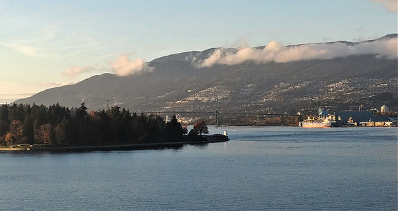 Going towards the Lions Gate Bridge and Stanley Park