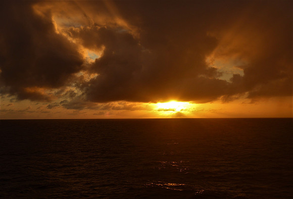 Sunset in Pacific en route to Hawaii