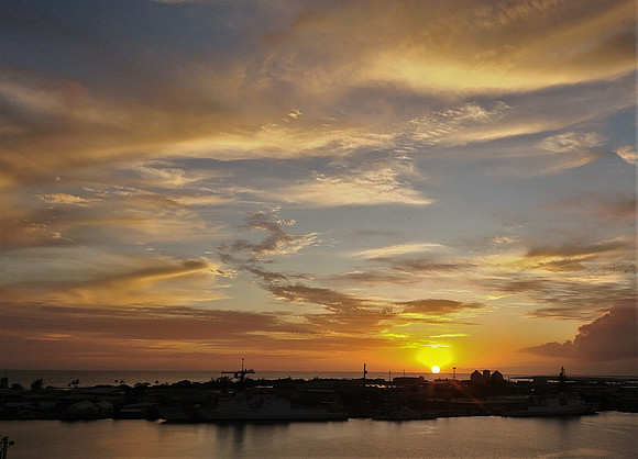 Sunset over Honolulu