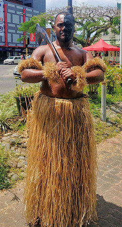 Replicating traditional Fijian warrior look