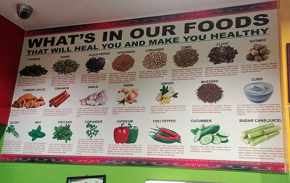 Poster at local Indian restaurant in Lautoka