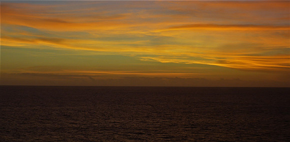 Sunset in south Pacific