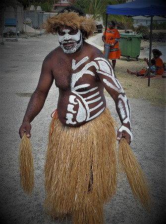 Dancing traditional Ile de Pines welcome dance