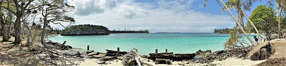 Panorama of Ile de Pines beach