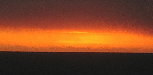 Sunset in south Pacific southwest of New Caledonia
