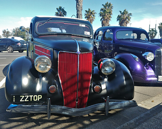 Collector vehicle waiting to board ferry to Tasmania