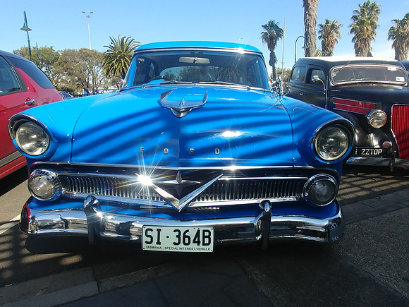 Collector vehicle at dock en route back to Tasmania