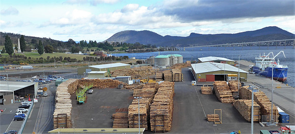 Lumber is a key export out of Tasmania