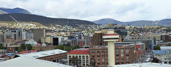 Looking towards part of downtown Hobart from the port