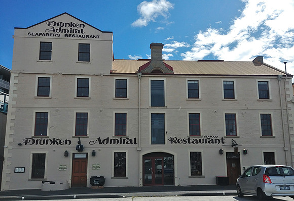 In the inner harbour is The Drunken Admiral restaurant