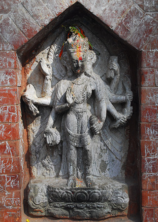 Hindu statue at Swayambunath Temple