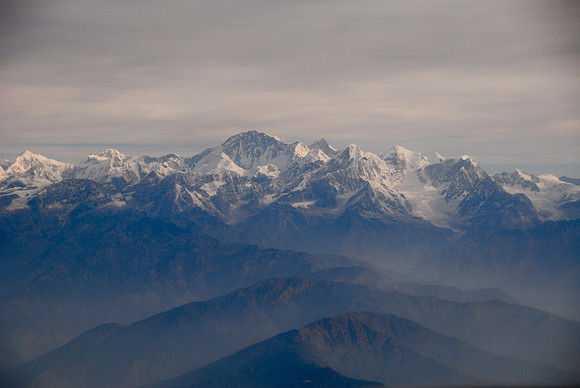 Flight along the Himalaya range