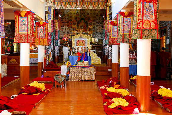 Dhalai Lama Temple complex in Dharmsala