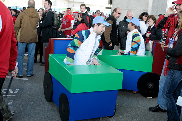 Driving the zambonis before the Canada game
