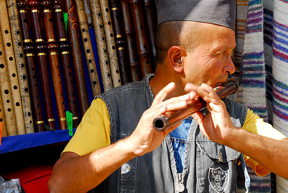 Flutes made in Nepal and sold in Dharmsala