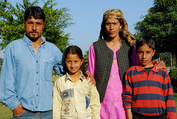Family coming to do seva at Radha Soami satsang at Beas